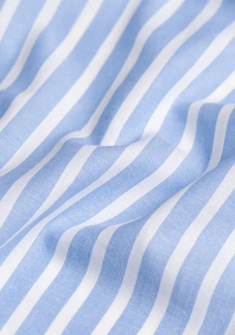 Soft Sky Blue Wide Cotton Linen Stripes sold by Brisk Shirts product image thumbnail 2