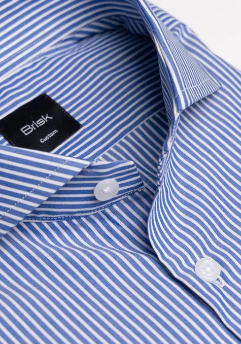 Crisp Jet Blue Stripes Shirt - Wrinkle Resistant sold by Brisk Shirts product image thumbnail 2