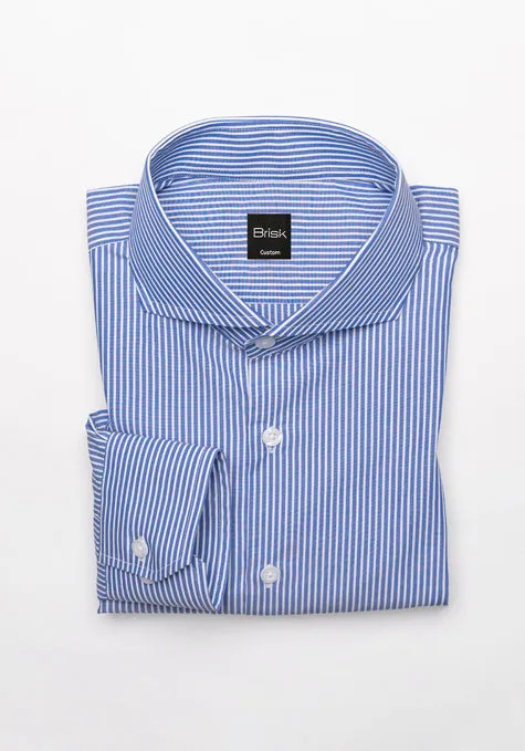 Crisp Jet Blue Stripes Shirt - Wrinkle Resistant sold by Brisk Shirts