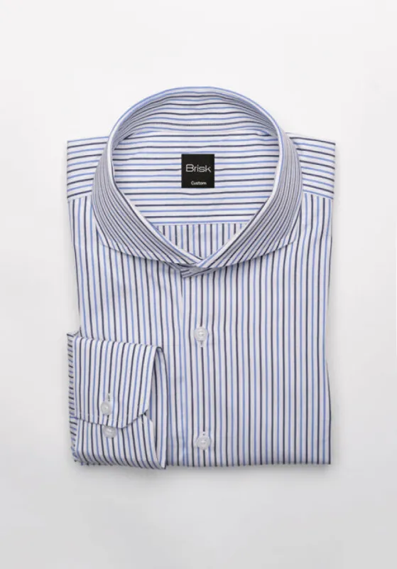 Black & Blue Pencil Stripes Shirt sold by Brisk Shirts