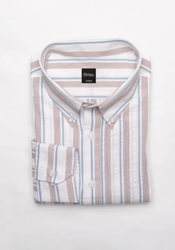 Multi Seersucker Stripes Shirt sold by Brisk Shirts
