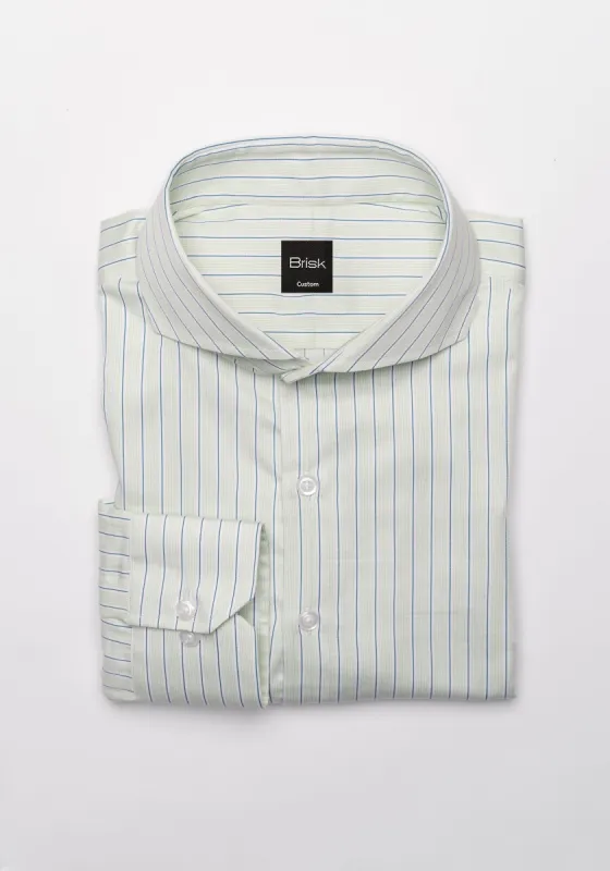 Egyptian Blue On Fresh Green Stripes Shirt sold by Brisk Shirts