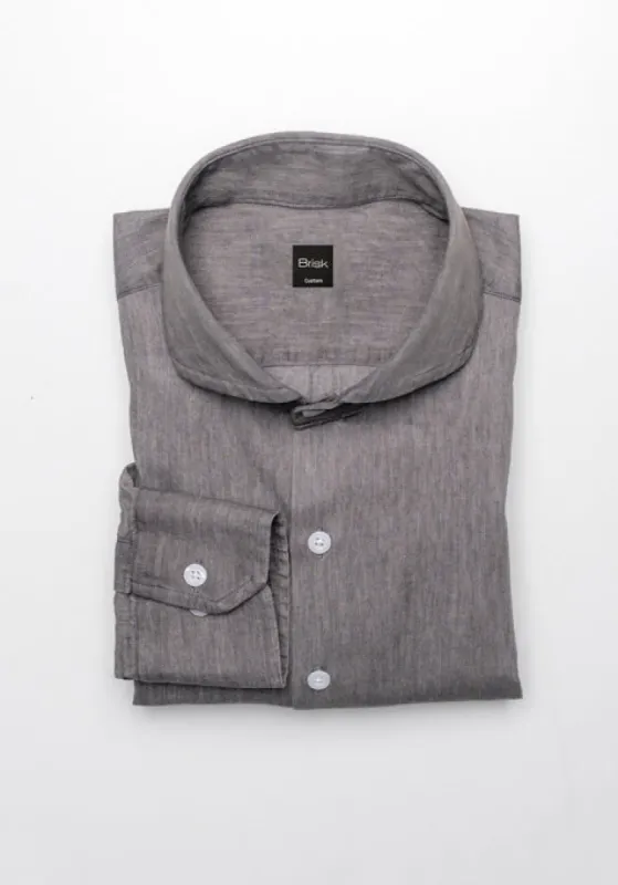 Light Grey Denim Wash Shirt sold by Brisk Shirts