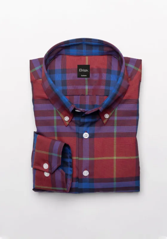 Red & Blue Bold Plaid Shirt sold by Brisk Shirts