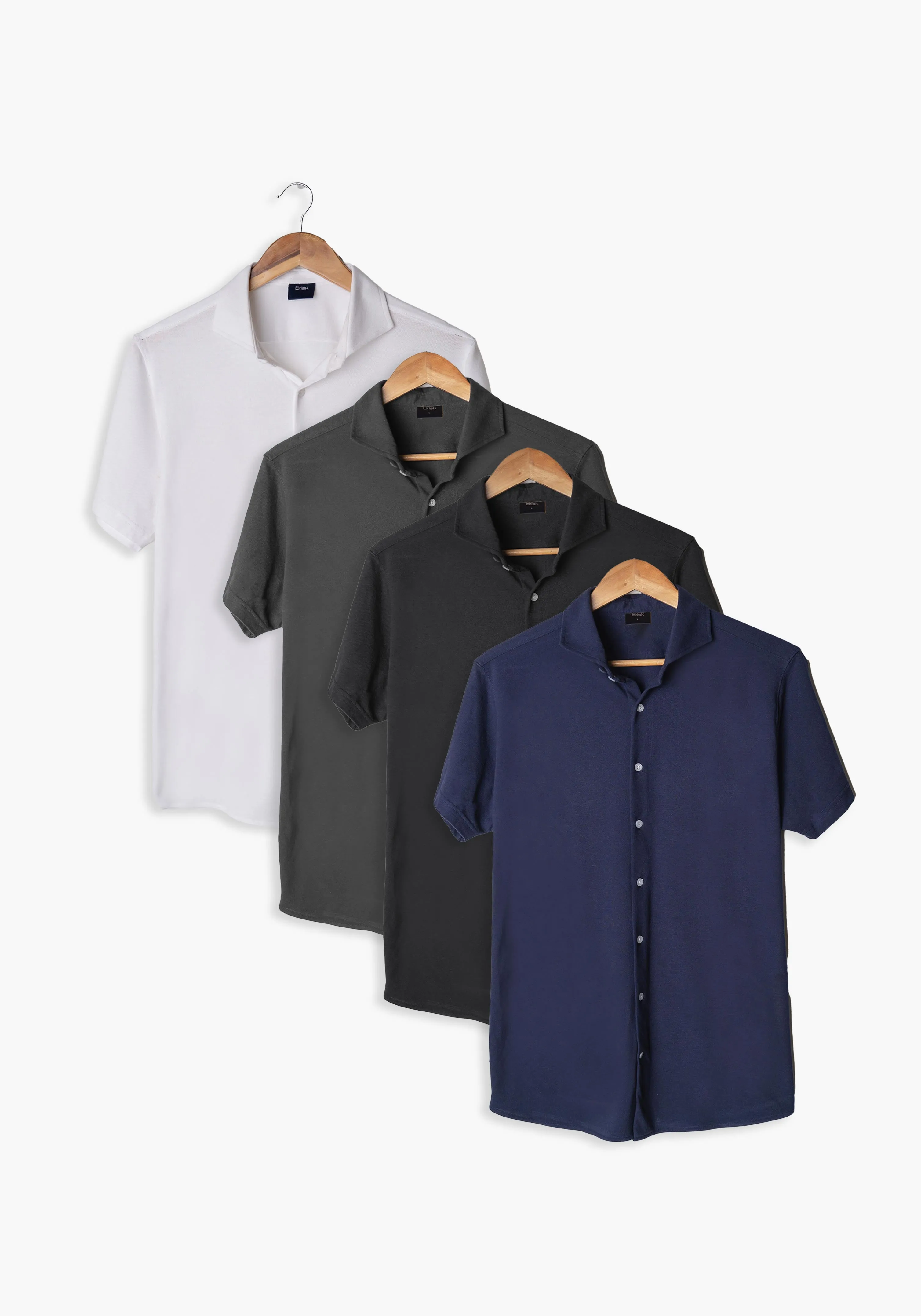 Basic 4 Color Pack - Feather Soft Piqué Half Sleeve Shirt sold by Brisk Shirts