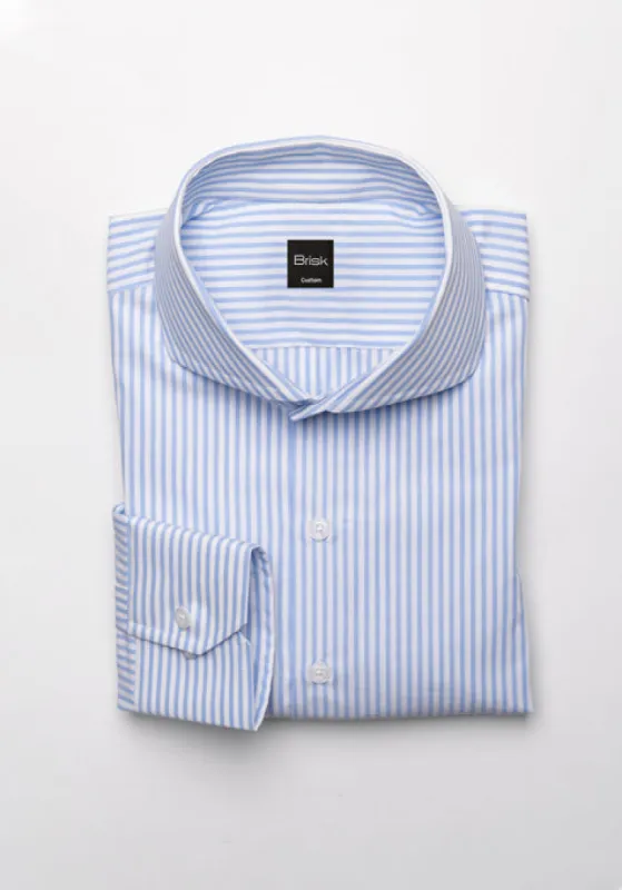 Sky Blue Structured Bengal Stripes Shirt sold by Brisk Shirts