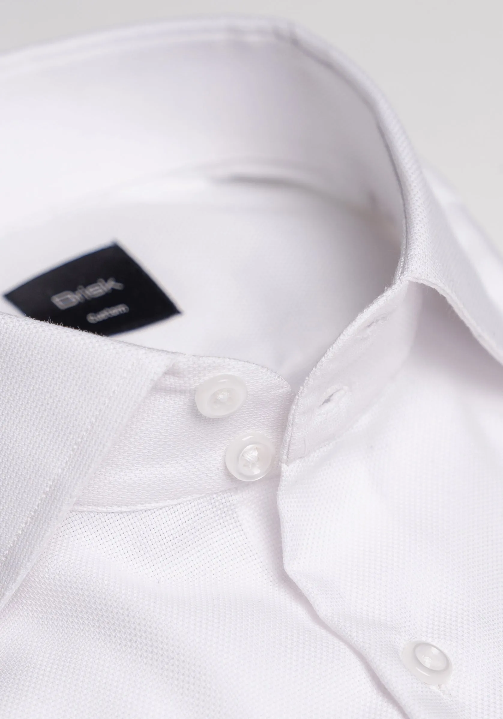 Egyptian White Self Structured Double Button Shirt sold by Brisk Shirts product image thumbnail 2