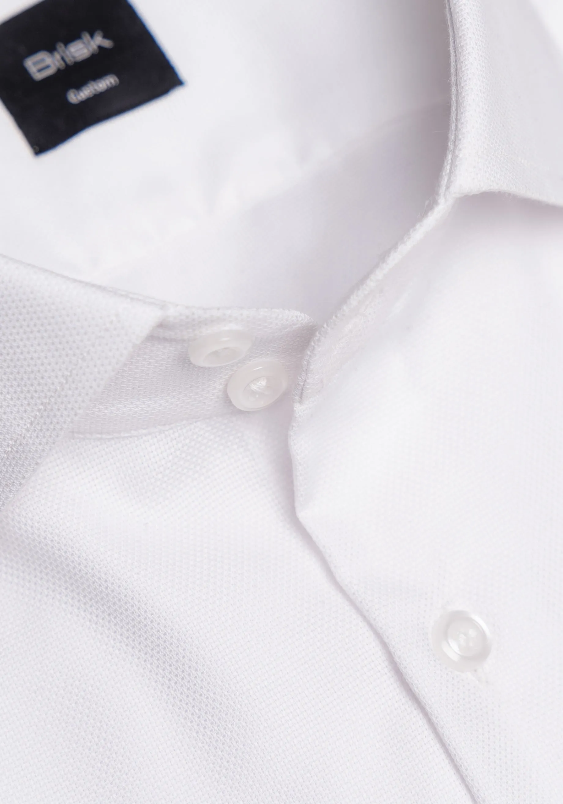 Egyptian White Self Structured Double Button Shirt sold by Brisk Shirts product image thumbnail 3