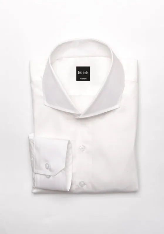 Egyptian White 60's Poplin Shirt - Cut Away Extreme Collar sold by Brisk Shirts