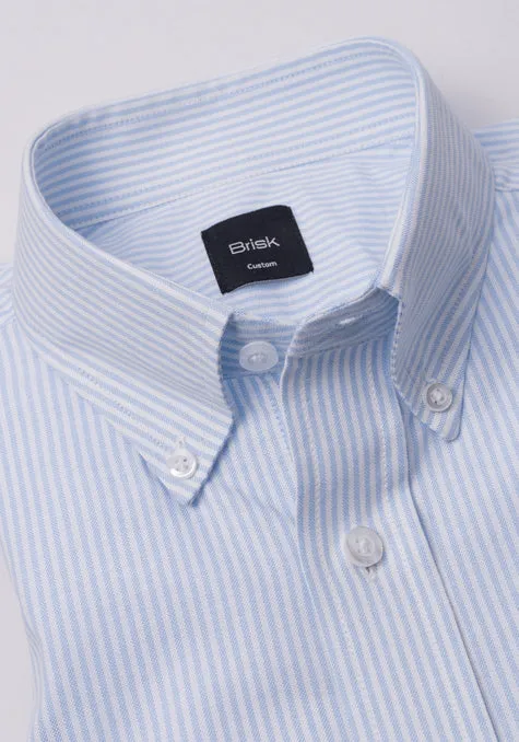 Blue Oxford Stripes Shirt sold by Brisk Shirts product image thumbnail 3