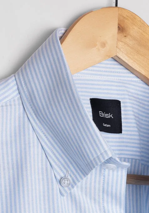 Blue Oxford Stripes Shirt sold by Brisk Shirts product image thumbnail 4