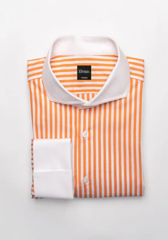 Crisp Tangerine Bengal Stripes Shirt sold by Brisk Shirts