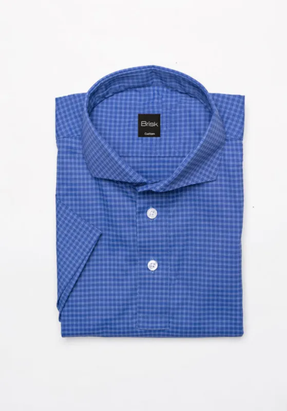 Jet Blue Ultra Stretch Performance Grid Half Sleeves Shirt - Wrinkle Free sold by Brisk Shirts