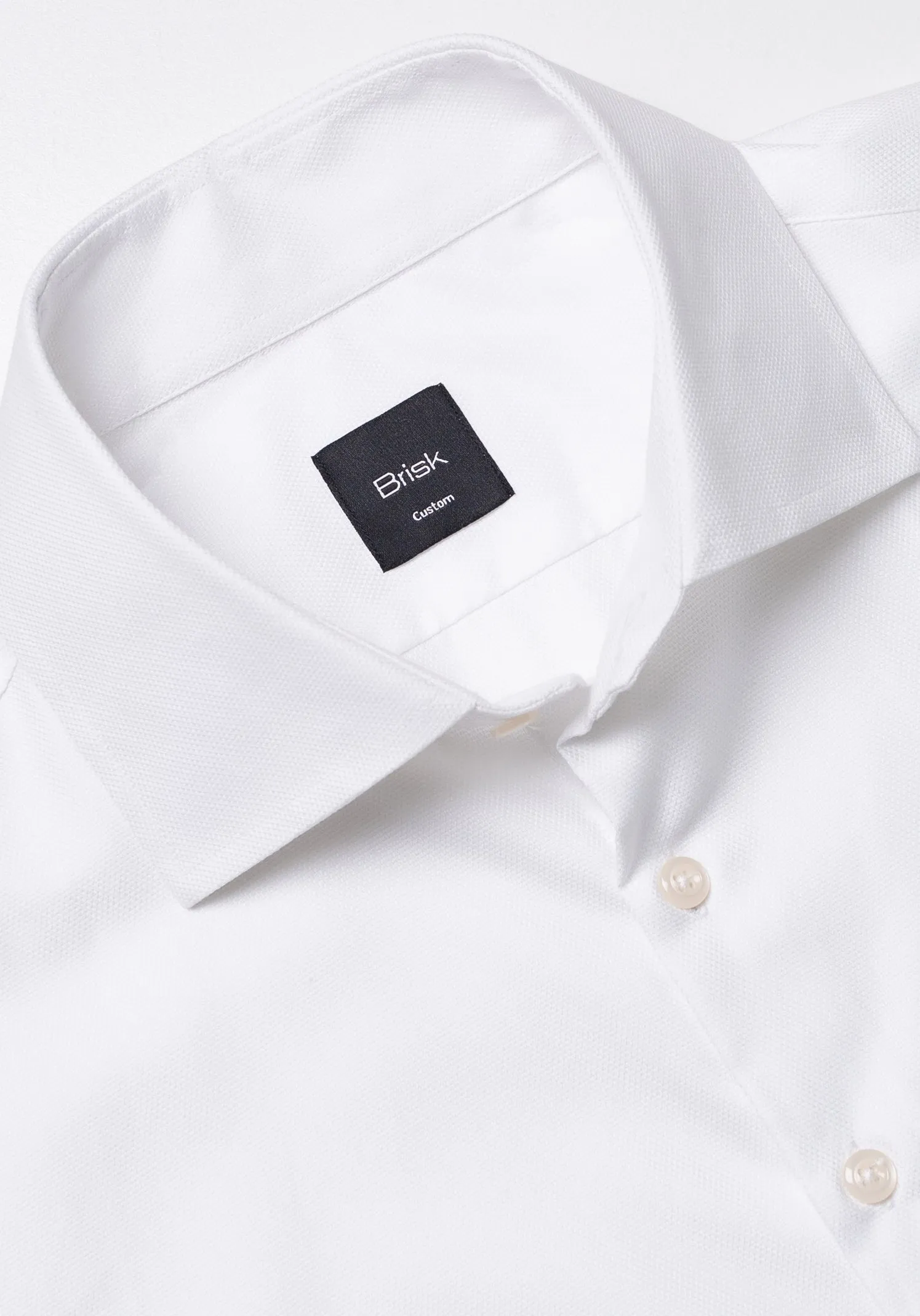 Egyptian White Self Structured Shirt - French Cuffs sold by Brisk Shirts product image thumbnail 2