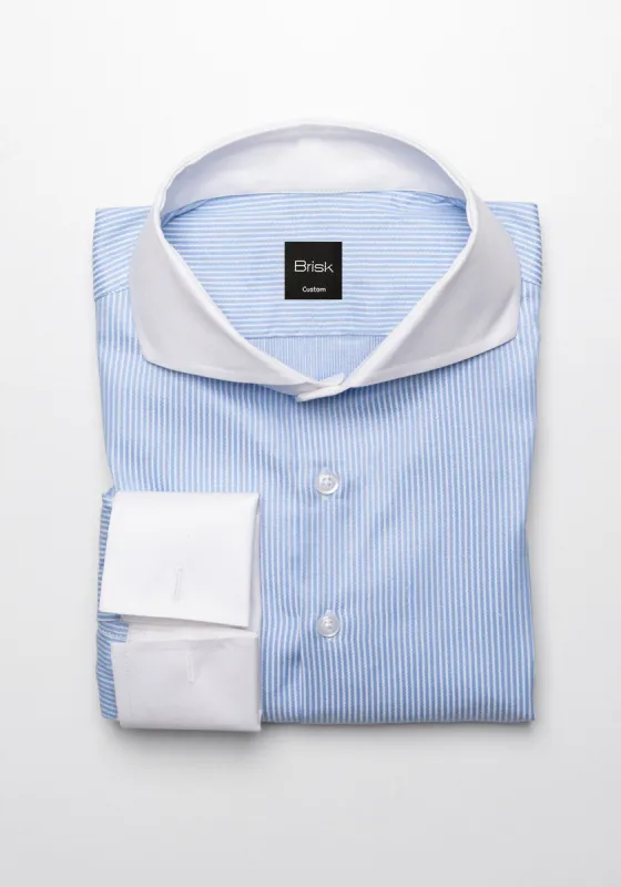 Blue Dobby Pencil Stripes Shirt sold by Brisk Shirts