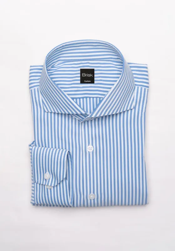 Pale Blue Performance Stretch Stripes Shirt - Wrinkle Free sold by Brisk Shirts