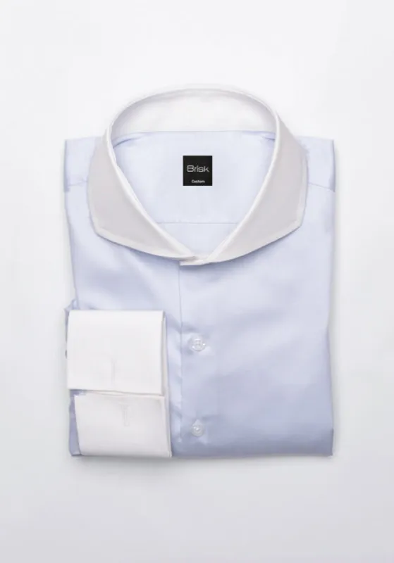 Egyptian Pastel Ice Blue Twill Shirt sold by Brisk Shirts
