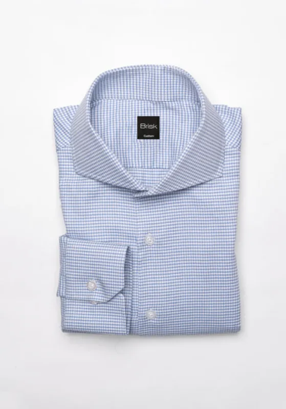 Fine Blueish Grey Houndstooth Shirt - Wrinkle Free sold by Brisk Shirts