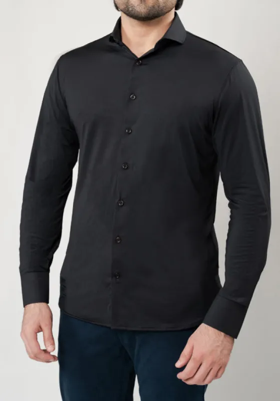 Black Performance Jersey 4 Way Super Stretch Shirt - Wrinkle Free sold by Brisk Shirts