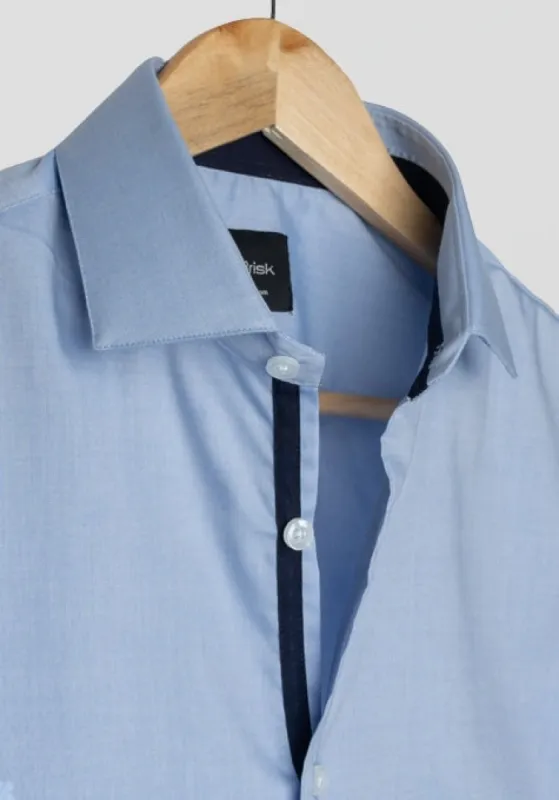 Blue Chambray Shirt - Contrast Details sold by Brisk Shirts