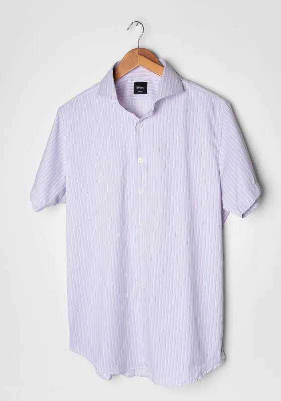 Lavender Performance Stretch Stripes Half Sleeves Shirt- Wrinkle Free sold by Brisk Shirts