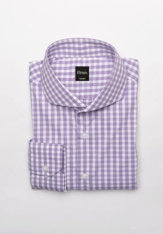 Lilac Performance Stretch Gingham Shirt - Wrinkle Free sold by Brisk Shirts