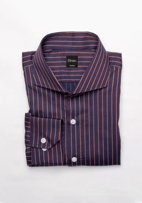 Dark Plum Brown Stretch Stripes Shirt sold by Brisk Shirts