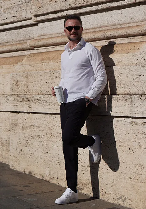 White Feather Soft Piqué Full Sleeve Polo Shirt sold by Brisk Shirts product image thumbnail 2