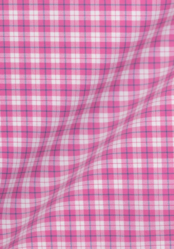 Bright Pink Ultra Performance Stretch Tattersall - Wrinkle Free sold by Brisk Shirts