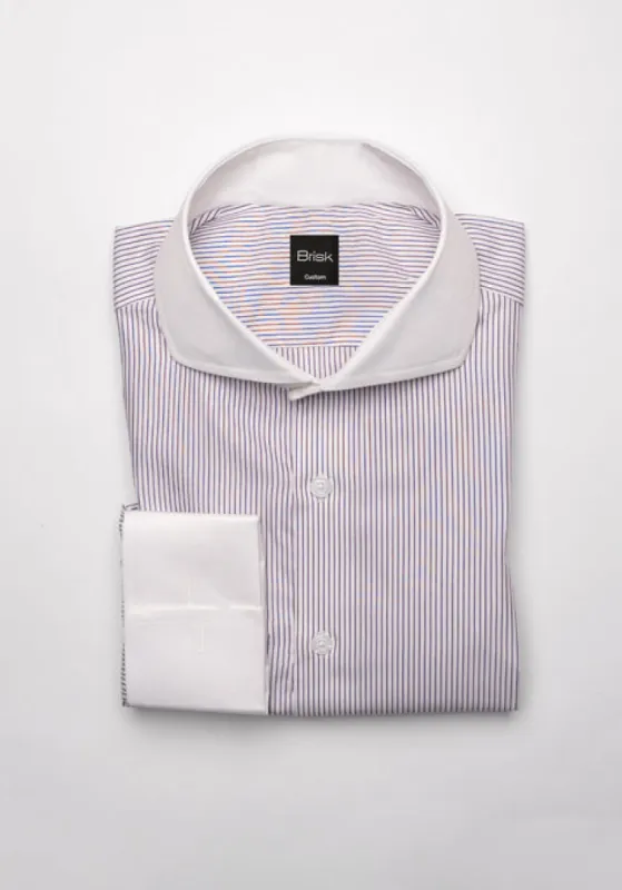 Fine Mauve Structured Pencil Stripes Shirt - Wrinkle Resistant sold by Brisk Shirts