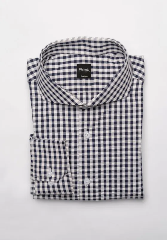 Black Gingham Seersucker Shirt sold by Brisk Shirts