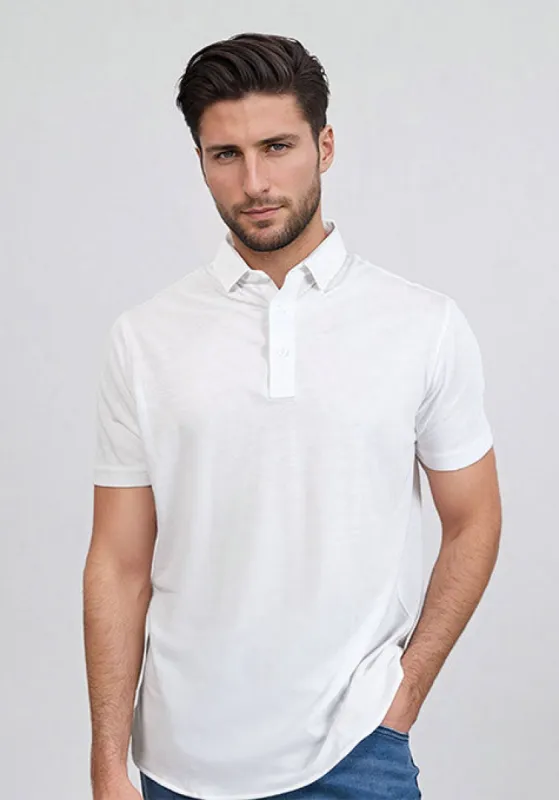 White Feather Soft Piqué Half Sleeve Polo Shirt sold by Brisk Shirts