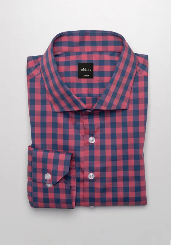 Dusty Red Blue Performance Classic Collar Shirt - Quick Dry sold by Brisk Shirts