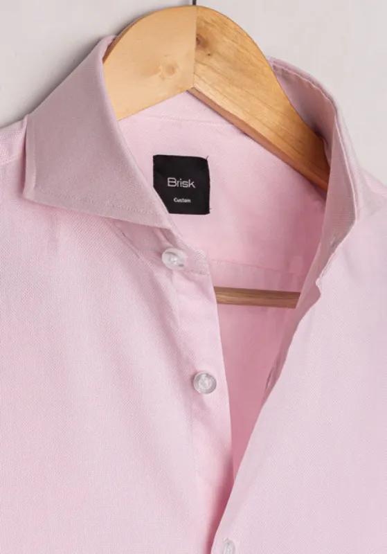 Pink Pinpoint Oxford Shirt - Extreme Cut Away Collar sold by Brisk Shirts