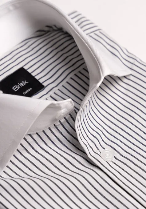 Crisp Black Pencil Stripes Shirt - White Classic Collar sold by Brisk Shirts product image thumbnail 2