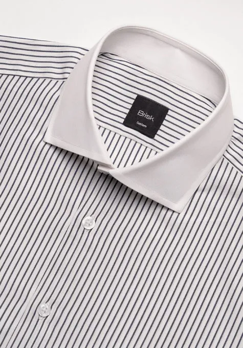 Crisp Black Pencil Stripes Shirt - White Classic Collar sold by Brisk Shirts product image thumbnail 3