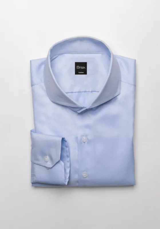 Self Polka Dots On Sky Blue Twill Shirt sold by Brisk Shirts