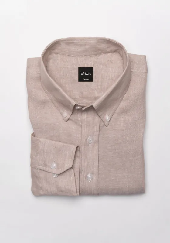 Neutral Irish Linen Shirt sold by Brisk Shirts