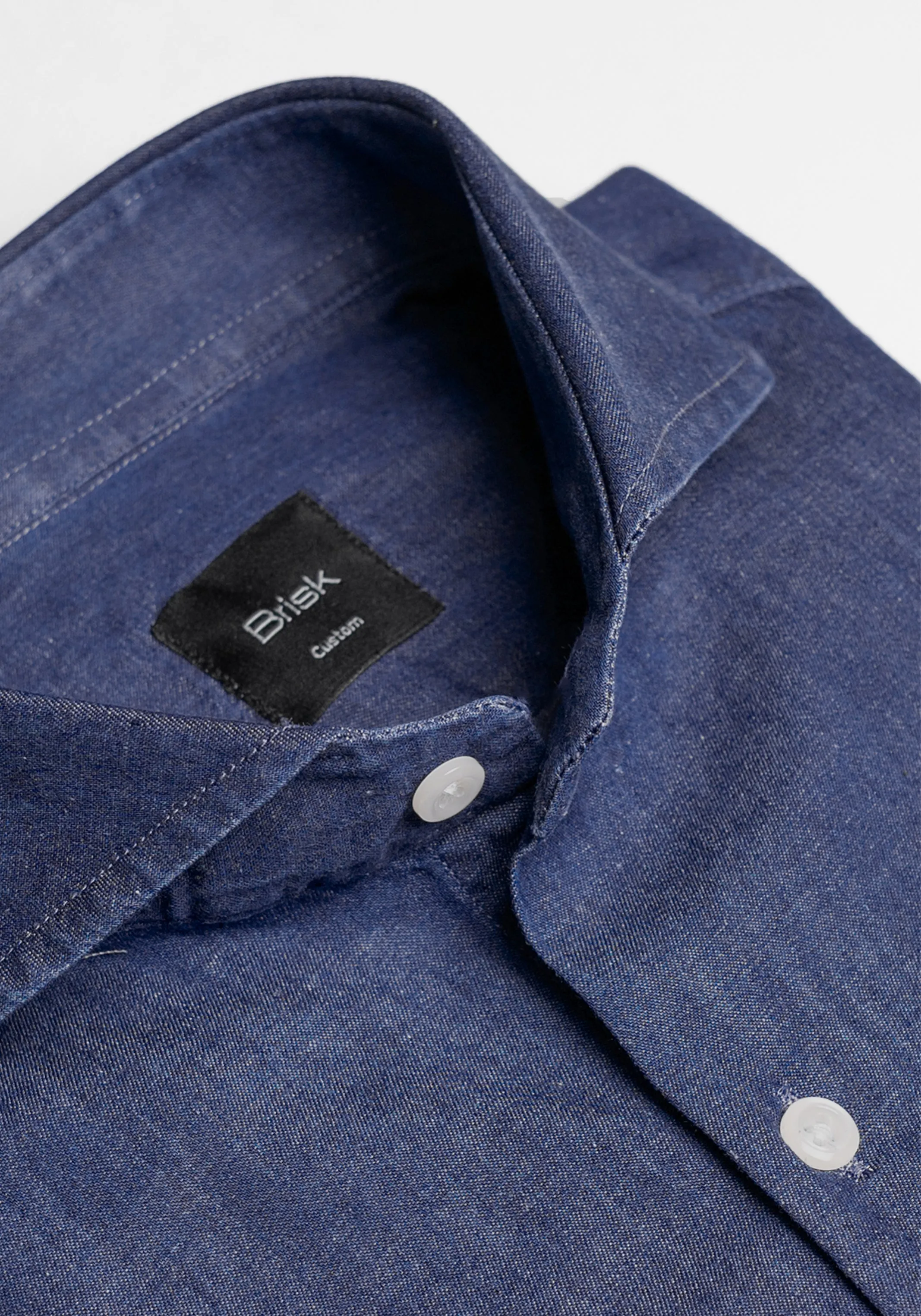 Denim Rinse Wash Shirt - Cut Away Extreme Collar sold by Brisk Shirts product image thumbnail 3