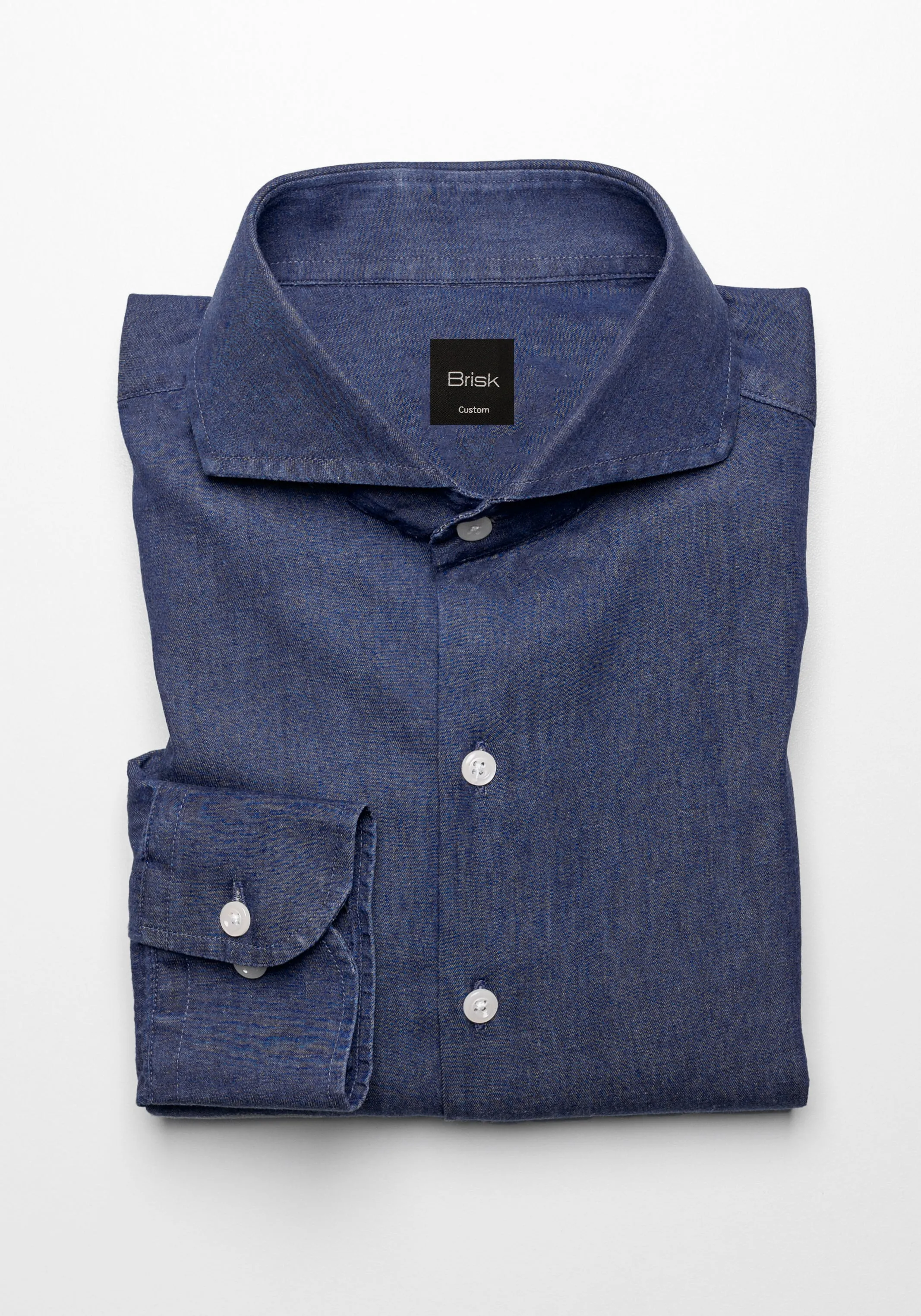 Denim Rinse Wash Shirt - Cut Away Extreme Collar sold by Brisk Shirts product image thumbnail 2