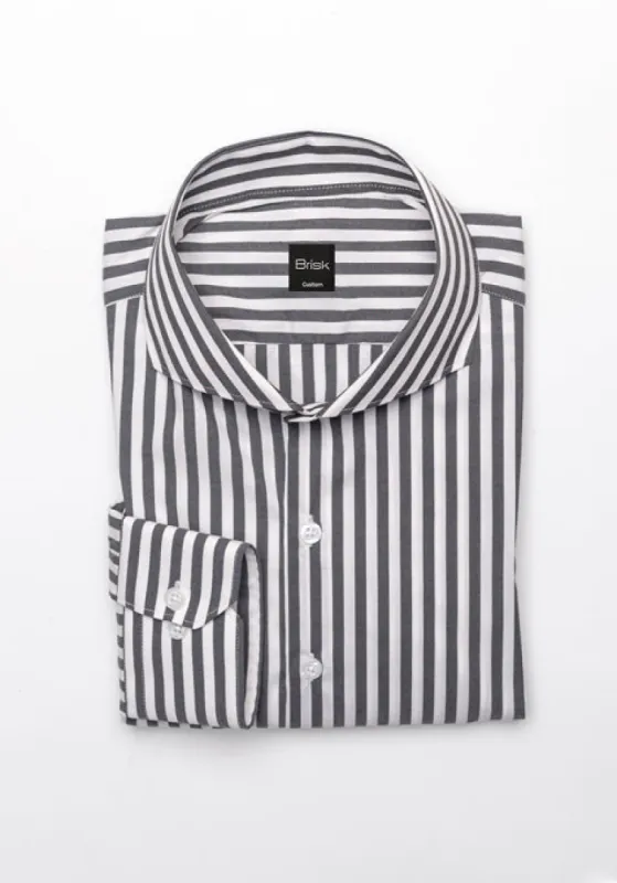 Charcoal Grey Performance Stretch Bengal Stripes Shirt - Wrinkle Resistant sold by Brisk Shirts
