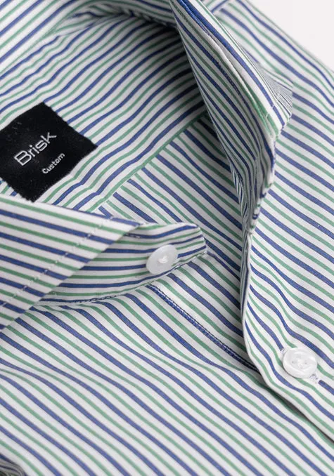 Blue Green Pencil Stripes Shirt - Wrinkle Resistant sold by Brisk Shirts product image thumbnail 2
