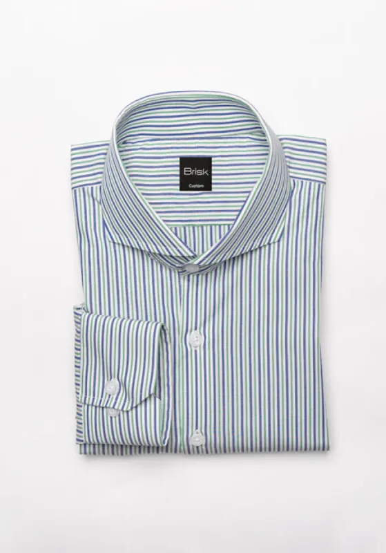 Blue Green Pencil Stripes Shirt - Wrinkle Resistant sold by Brisk Shirts