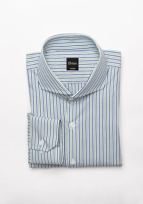 Blue Green Pencil Stripes Shirt - Wrinkle Resistant sold by Brisk Shirts