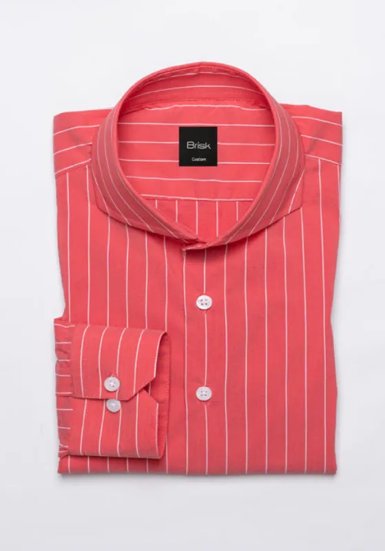 WHITE ON RED PINSTRIPE PERFORMANCE STRETCH SHIRT sold by Brisk Shirts