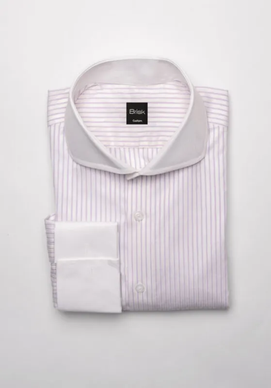 Crisp Pastel Lilac Gloss Structured Stripes Shirt sold by Brisk Shirts