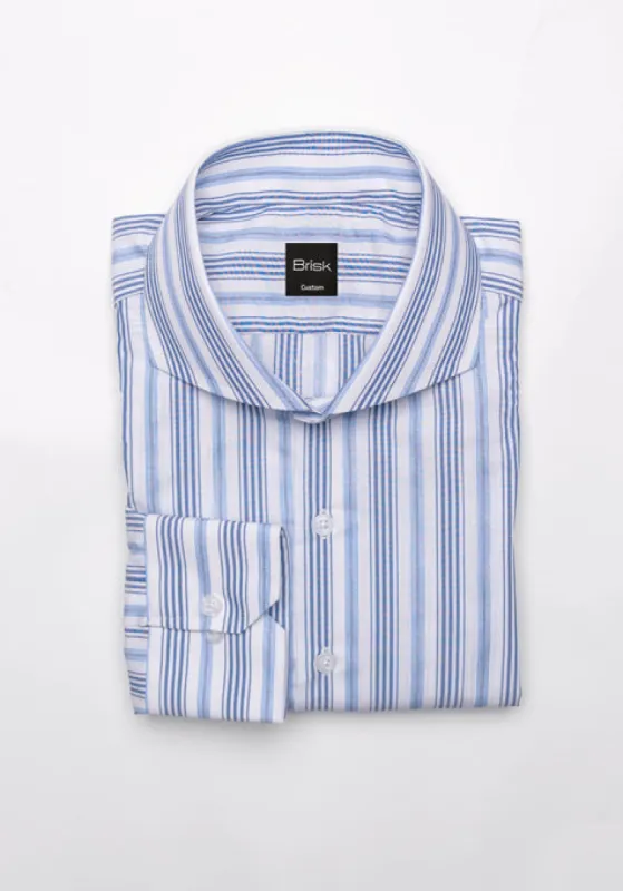Multi Blue Stripes Shirt - Wrinkle Resistant sold by Brisk Shirts