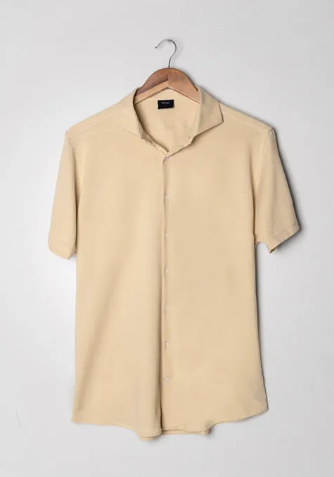 Tan Feather Soft Piqué Half Sleeve Shirt sold by Brisk Shirts product image thumbnail 3