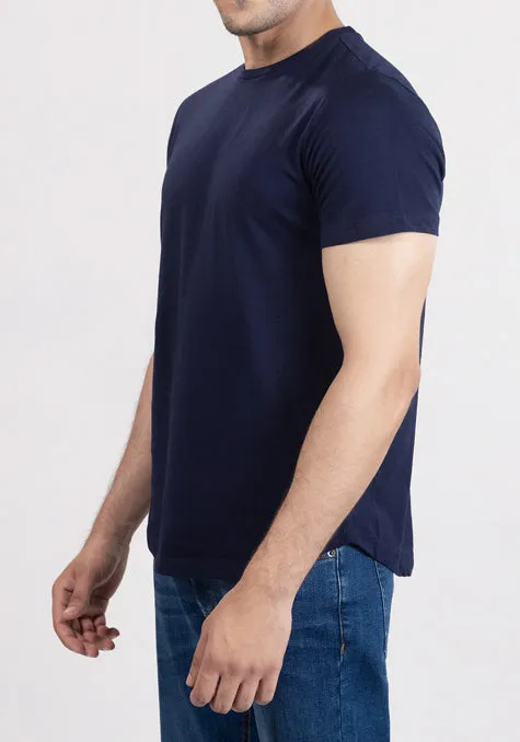 Midnight Blue Cloud Crew Tee - Curved Hem sold by Brisk Shirts product image thumbnail 3