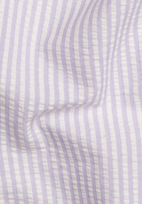 Pastel Lavender Seersucker Stripes Shirt - Half sleeve sold by Brisk Shirts product image thumbnail 2